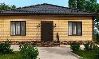 Проекты одноэтажных домов из кирпича | Строй-Кзт - Кизилюрт от 3697 рублей